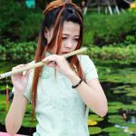 instruments for children, girl vietnames, flute, costume, flute, flute, flute, flute, flute